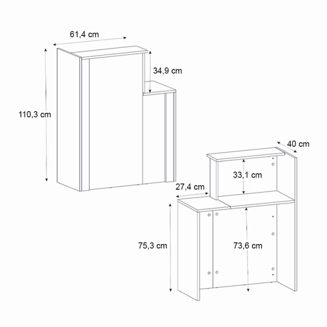 Γραφείο υποδοχής - reception Enter Megapap χρώμα sepet oak - ανθρακί 86,9x40x110,3εκ. Γραφείο υποδοχής - reception Enter Megapap χρώμα sepet oak - ανθρακί 86,9x40x110,3εκ.