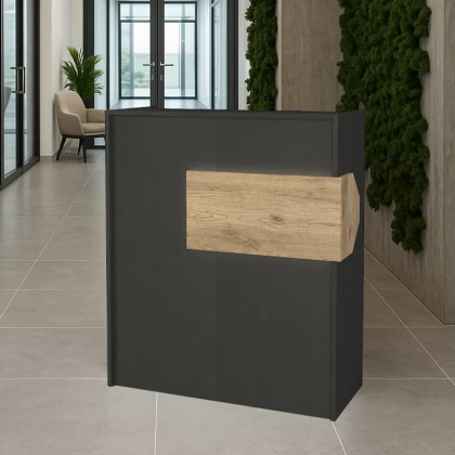 Γραφείο υποδοχής - reception Aloha Megapap με LED χρώμα ανθρακί - sepet oak 95,5x40x110,3εκ. Γραφείο υποδοχής - reception Aloha Megapap με LED χρώμα ανθρακί - sepet oak 95,5x40x110,3εκ.