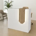 Γραφείο υποδοχής - reception Navita Megapap με LED χρώμα λευκό - sepet oak 113,6x42x111,8εκ.