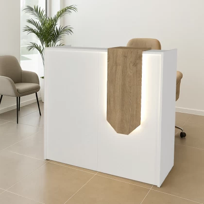 Γραφείο υποδοχής - reception Navita Megapap με LED χρώμα λευκό - sepet oak 113,6x42x111,8εκ. Γραφείο υποδοχής - reception Navita Megapap με LED χρώμα λευκό - sepet oak 113,6x42x111,8εκ.