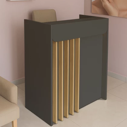 Γραφείο υποδοχής - reception Karibu Megapap με LED χρώμα ανθρακί - sepet oak 90x40x100εκ. Γραφείο υποδοχής - reception Karibu Megapap με LED χρώμα ανθρακί - sepet oak 90x40x100εκ.