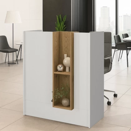 Γραφείο υποδοχής - reception Bonveno Megapap χρώμα λευκό - sepet oak 90x43,2x110εκ. Γραφείο υποδοχής - reception Bonveno Megapap χρώμα λευκό - sepet oak 90x43,2x110εκ.