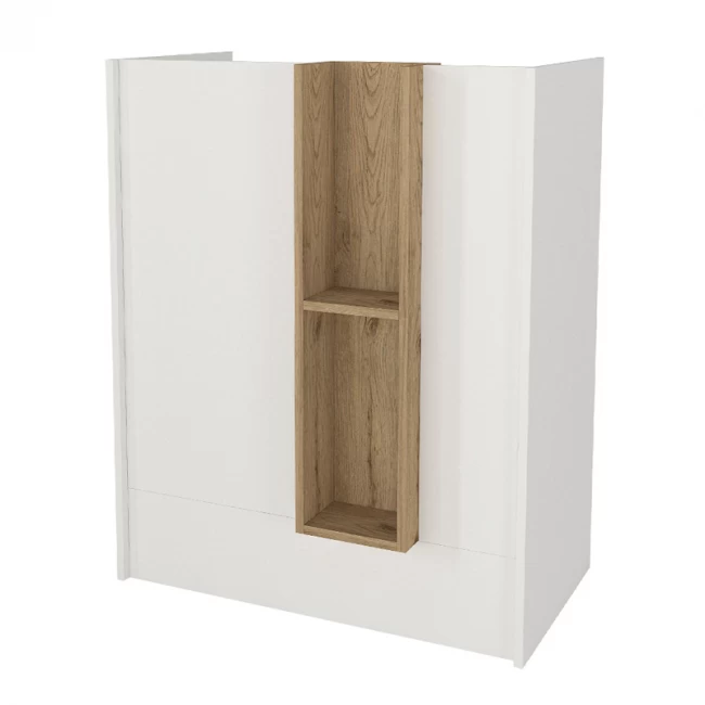 Γραφείο υποδοχής - reception Bonveno Megapap χρώμα λευκό - sepet oak 90x43,2x110εκ.