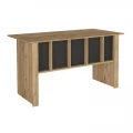 Γραφείο εργασίας Nika Megapap χρώμα sepet oak - ανθρακί 140x60x75εκ.