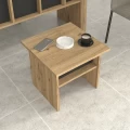 Τραπεζάκι σαλονιού - γραφείου Nika Megapap χρώμα sepet oak - ανθρακί 45x45x40εκ.