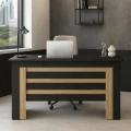 Γραφείο εργασίας Epito Megapap χρώμα ανθρακί - sepet oak 140x59,6x76,8εκ.