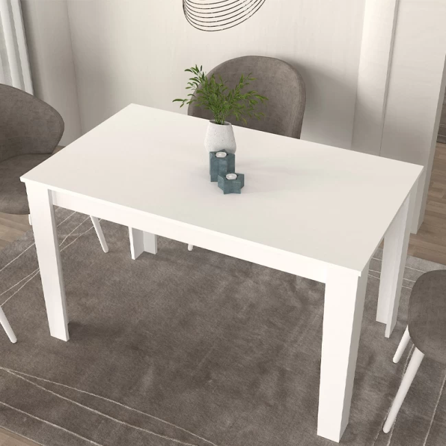 Τραπέζι Darlen Megapap χρώμα λευκό 125x72x74εκ.