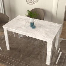 Τραπέζι Darlen Megapap χρώμα λευκό εφέ μαρμάρου 125x72x74εκ.