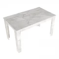 Τραπέζι Darlen Megapap χρώμα λευκό εφέ μαρμάρου 125x72x74εκ.