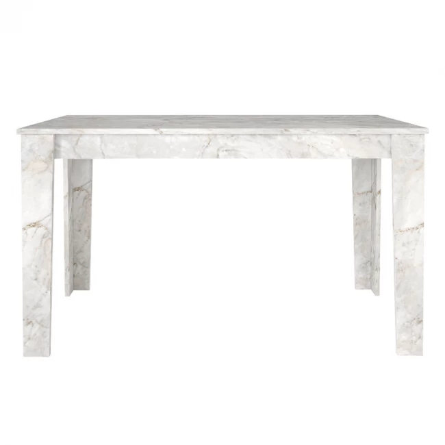 Τραπέζι Darlen Megapap χρώμα λευκό εφέ μαρμάρου 125x72x74εκ.