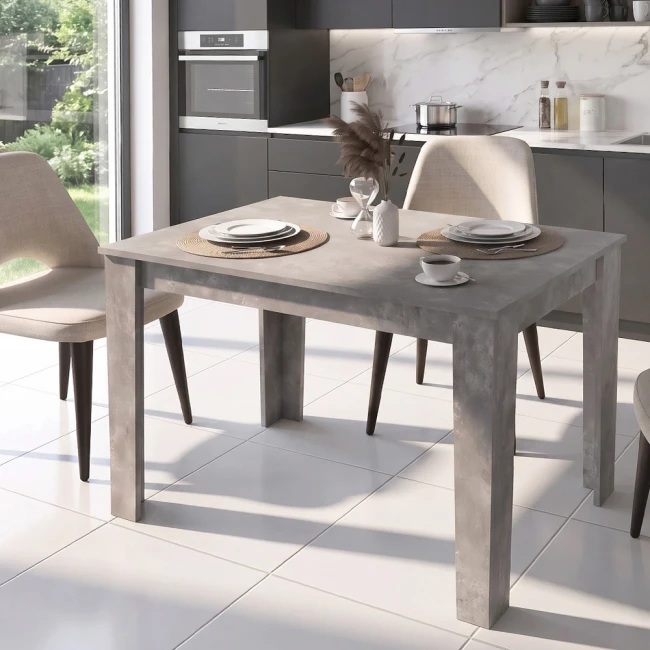 Τραπέζι Darlen Megapap χρώμα γκρι σκυροδέματος 125x72x74εκ.