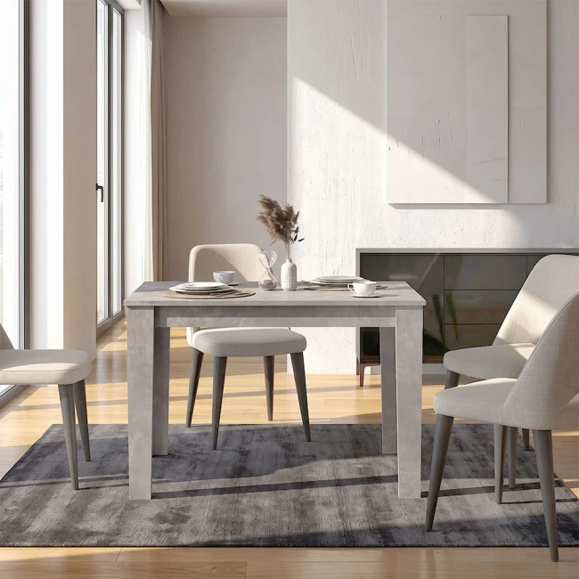 Τραπέζι Darlen Megapap χρώμα γκρι σκυροδέματος 125x72x74εκ.