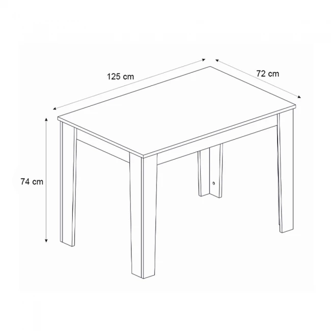 Τραπέζι Darlen Megapap χρώμα γκρι σκυροδέματος 125x72x74εκ.