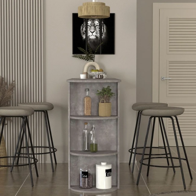 Τραπέζι μπαρ Vigne Megapap χρώμα γκρι σκυροδέματος 150x51,6x101,8εκ.