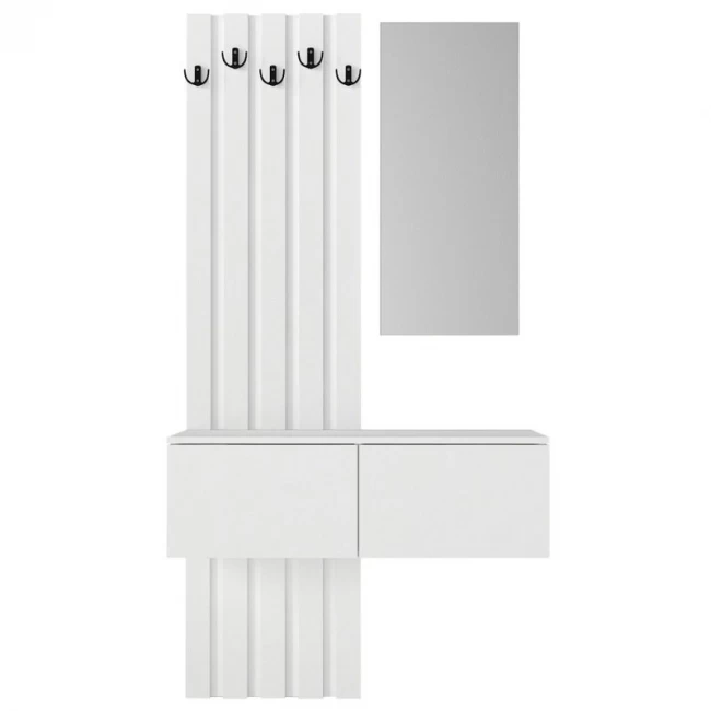 Έπιπλο εισόδου Kanso Megapap χρώμα λευκό 100x35x196,7εκ.