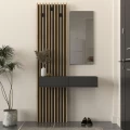 Έπιπλο εισόδου Elois Megapap χρώμα ανθρακί - sepet oak 96,6x26,8x195,5εκ.