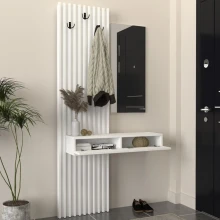 Έπιπλο εισόδου Elois Megapap χρώμα λευκό 96,6x26,8x195,5εκ.