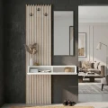 Έπιπλο εισόδου Elois Megapap χρώμα λευκό - sepet oak 96,6x26,8x195,5εκ.