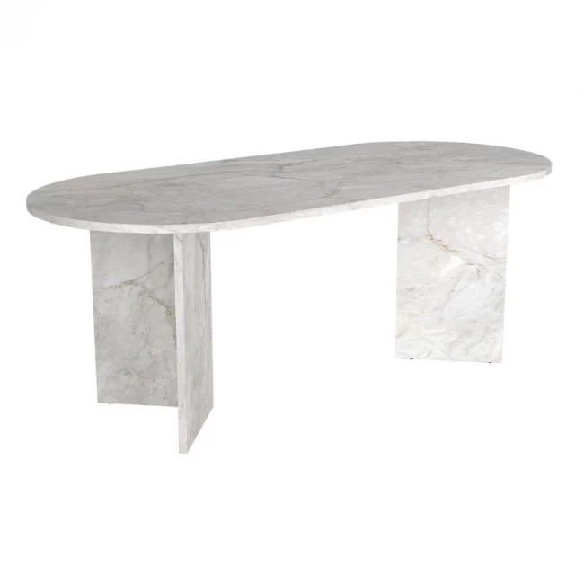 Τραπέζι Cortado Megapap χρώμα λευκό εφέ μαρμάρου 200x90x74εκ.