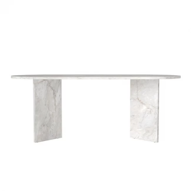 Τραπέζι Cortado Megapap χρώμα λευκό εφέ μαρμάρου 200x90x74εκ.
