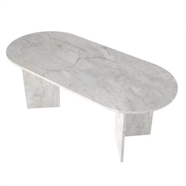 Τραπέζι Cortado Megapap χρώμα λευκό εφέ μαρμάρου 200x90x74εκ.