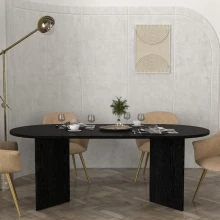 Τραπέζι Cortado Megapap χρώμα sencron black 200x90x74εκ.