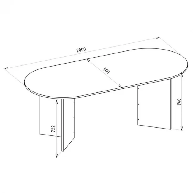 Τραπέζι Cortado Megapap χρώμα sencron black 200x90x74εκ.