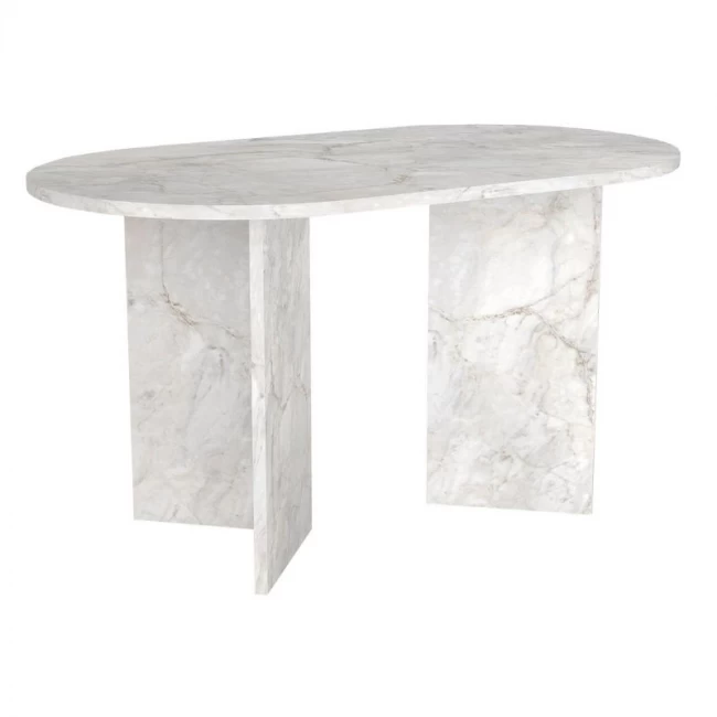 Τραπέζι Cortado Megapap χρώμα λευκό εφέ μαρμάρου 138x80x75εκ.