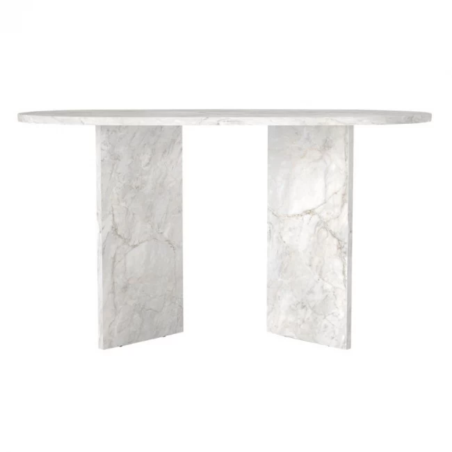 Τραπέζι Cortado Megapap χρώμα λευκό εφέ μαρμάρου 138x80x75εκ.