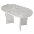 Τραπέζι Cortado Megapap χρώμα λευκό εφέ μαρμάρου 138x80x75εκ.