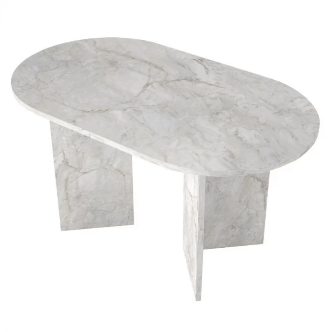 Τραπέζι Cortado Megapap χρώμα λευκό εφέ μαρμάρου 138x80x75εκ.