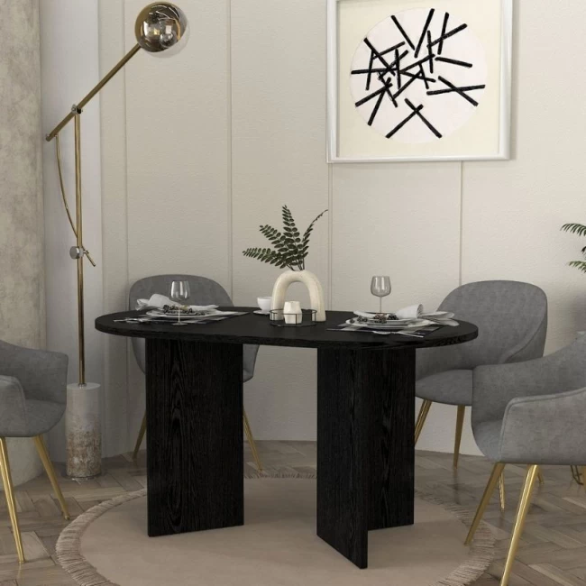 Τραπέζι Cortado Megapap χρώμα sencron black 138x80x75εκ.