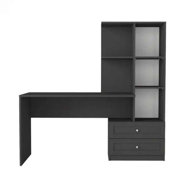 Γραφείο εργασίας Mantra Megapap χρώμα ανθρακί 150x60x152εκ.