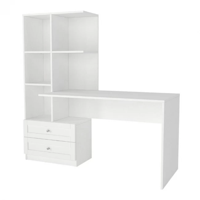 Γραφείο εργασίας Mantra Megapap χρώμα λευκό 150x60x152εκ.