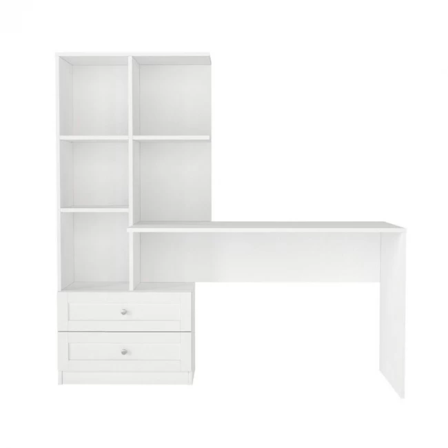 Γραφείο εργασίας Mantra Megapap χρώμα λευκό 150x60x152εκ.