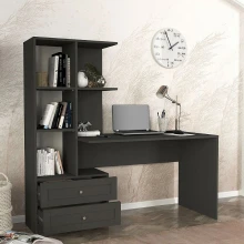 Γραφείο εργασίας Mantra Megapap χρώμα ανθρακί 150x60x152εκ.