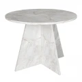 Τραπέζι Tailor Megapap χρώμα λευκό εφέ μαρμάρου Ø100x75,7εκ.