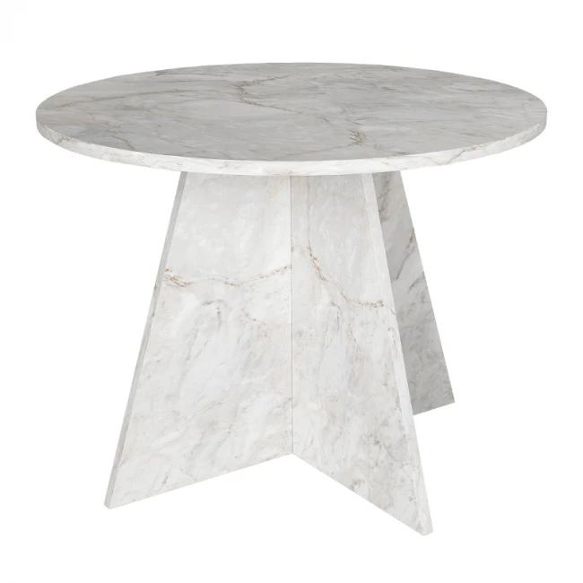 Τραπέζι Tailor Megapap χρώμα λευκό εφέ μαρμάρου Ø100x75,7εκ.