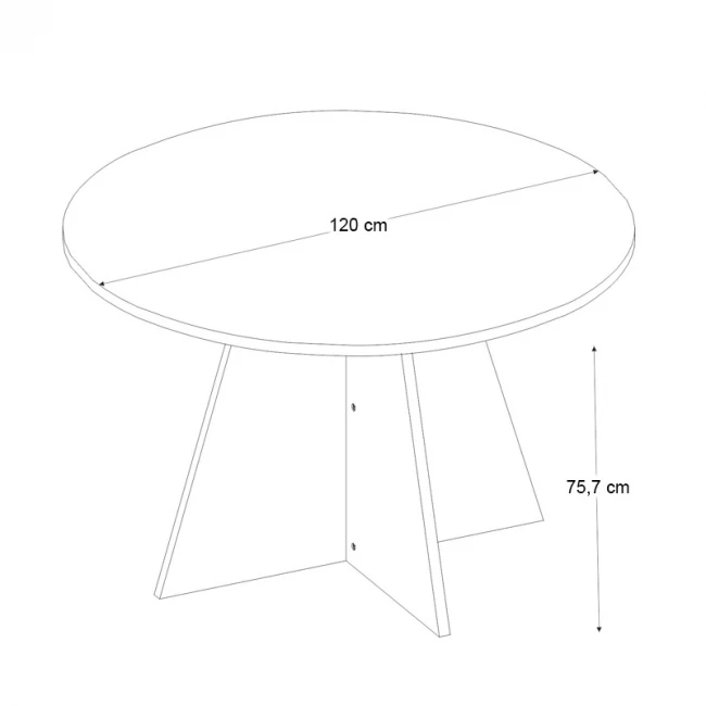 Τραπέζι Tailor Megapap χρώμα sapphire oak Ø120x75,7εκ.