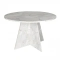Τραπέζι Tailor Megapap χρώμα λευκό εφέ μαρμάρου Ø120x75,7εκ.