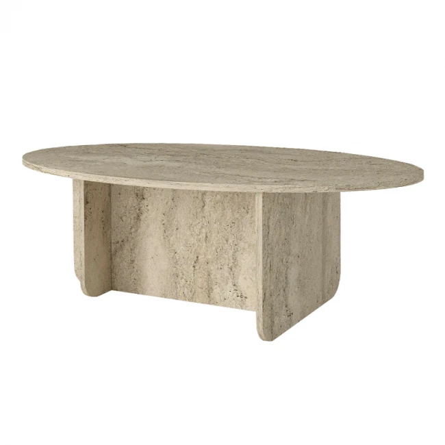 Τραπεζάκι σαλονιού Ravey Megapap χρώμα travertine 120x60x39,6εκ.