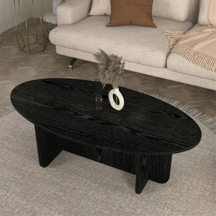 Τραπεζάκι σαλονιού Ravey Megapap χρώμα sencron black 120x60x39,8εκ.