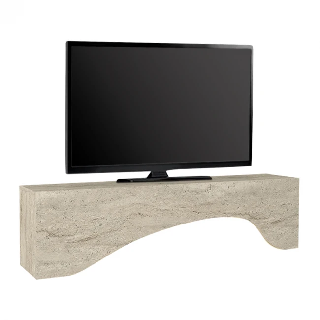 Έπιπλο τηλεόρασης Mara Megapap με LED χρώμα travertine 150x31,4x40εκ.
