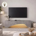 Έπιπλο τηλεόρασης Mara Megapap με LED χρώμα γκρι σκυροδέματος 150x31,4x40εκ.