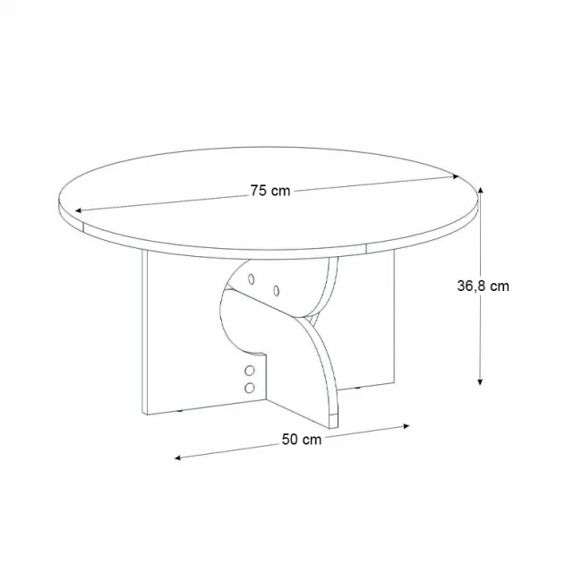 Τραπεζάκι σαλονιού Mara Megapap χρώμα travertine Ø75x36,8εκ.