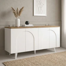 Μπουφές Bono Megapap χρώμα λευκό - sepet oak 150x45x74,6εκ.