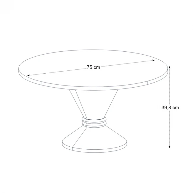Τραπεζάκι σαλονιού Lepper Megapap χρώμα travertine - sandstone Ø75x39,8εκ.