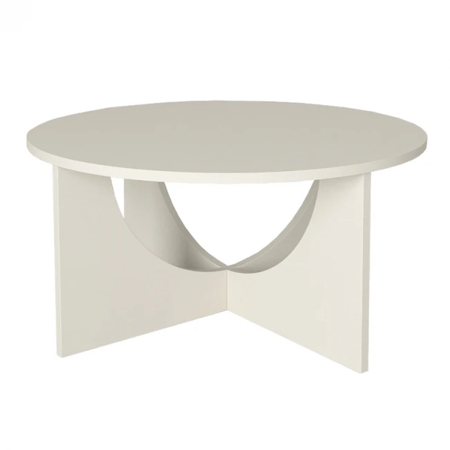 Τραπεζάκι σαλονιού Lemmar Megapap χρώμα sandstone Ø75x36,8εκ.