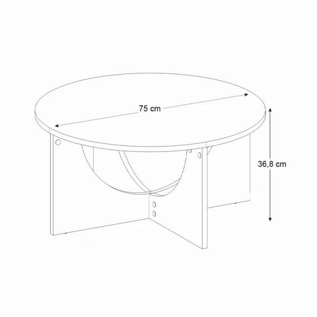 Τραπεζάκι σαλονιού Lemmar Megapap χρώμα sandstone Ø75x36,8εκ.