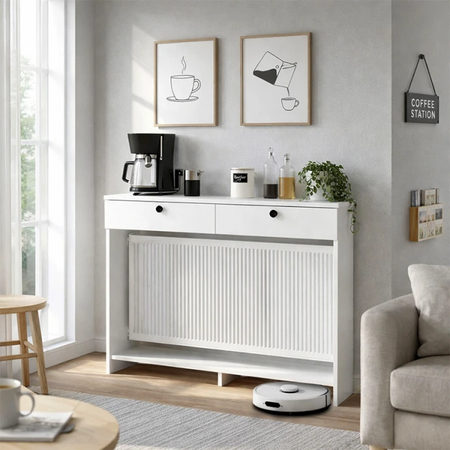 Κονσόλα - Κάλυμμα καλοριφέρ Opelya Megapap χρώμα λευκό 130x31,4x100εκ.